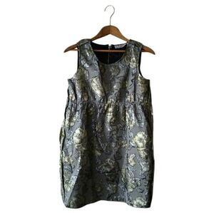 Elegant Floral Gold And Silver Dress - Small